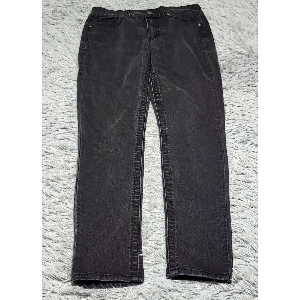 Seven7 Tummyless High Rise Skinny Jeans‎ Womens Size 6 Black Wash Denim Stretch